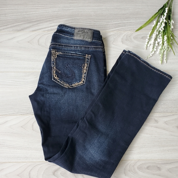 Silver Jeans Denim - SILVER Elyse mid slim boot, dark wash jeans